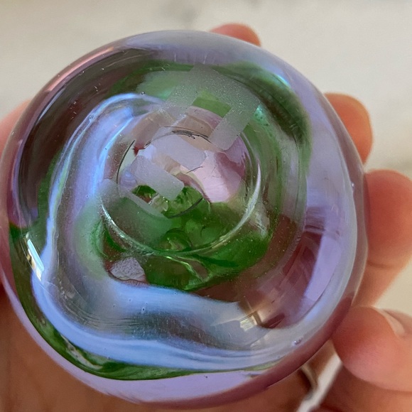 Hand Blown Glass Ball Decor Paperweight - Picture 5 of 7